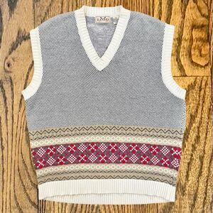 Vintage Izod Golf Patterned Sweater Vest